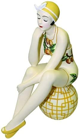 פסל פסל היופי הרטרו הרטרו הרטרו שלי | שחייה חליפת חוף כדור צהוב לימון צהוב